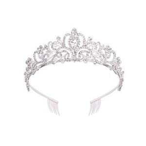 Bridal Silver Crystal Bridal Tiara Crown Headband Princess Elegant Crown Combs